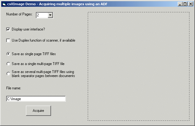 Demo project using VB6 with an ADF Twain scanner